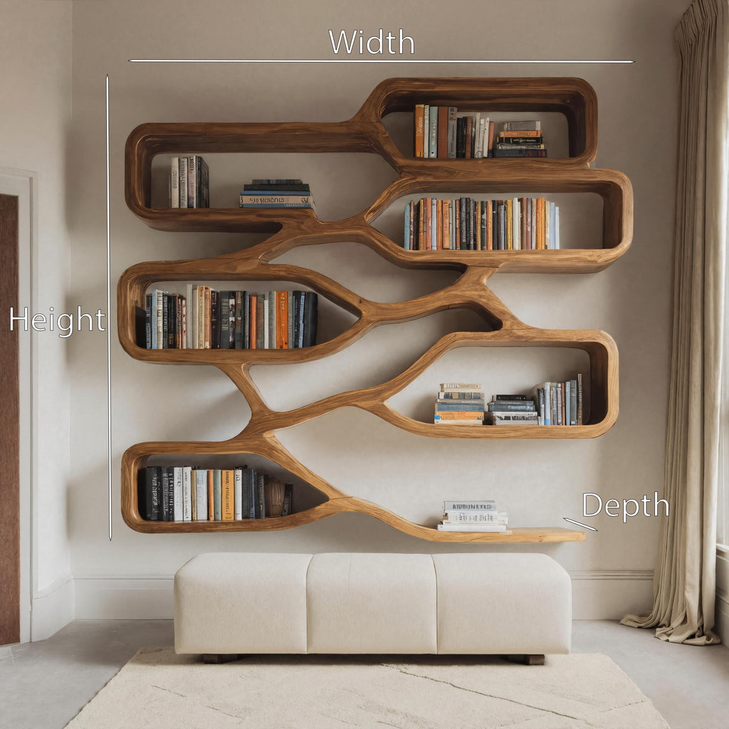 Modern Sculpted Bookcase For Living Room