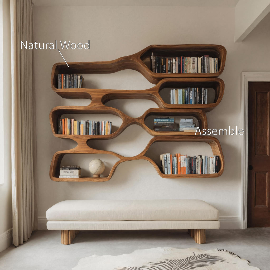 Organic Sculptural Wall Bookcase For Living Room