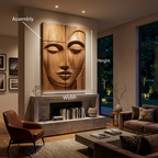 Modern Buddha Face Wall Art Living Room Entryway