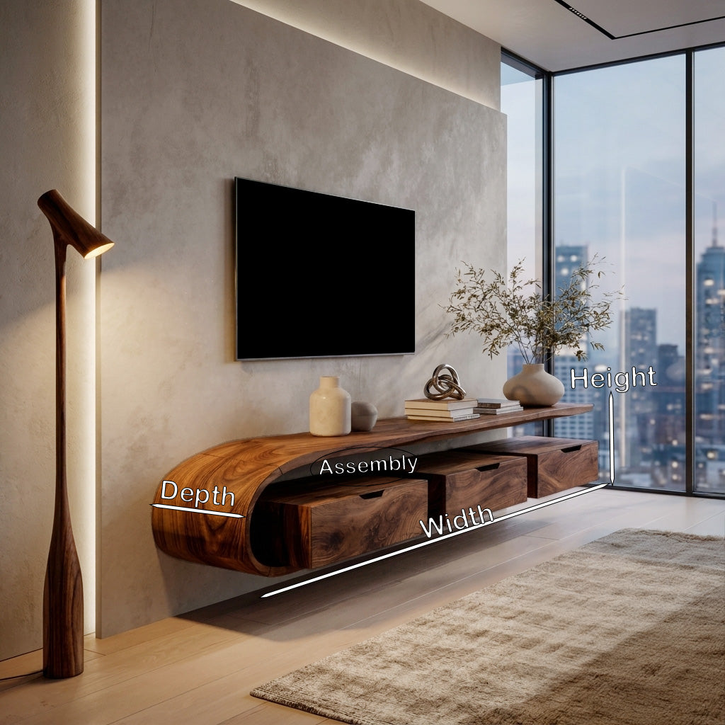 Modern TV Console Open Storage For Living Room