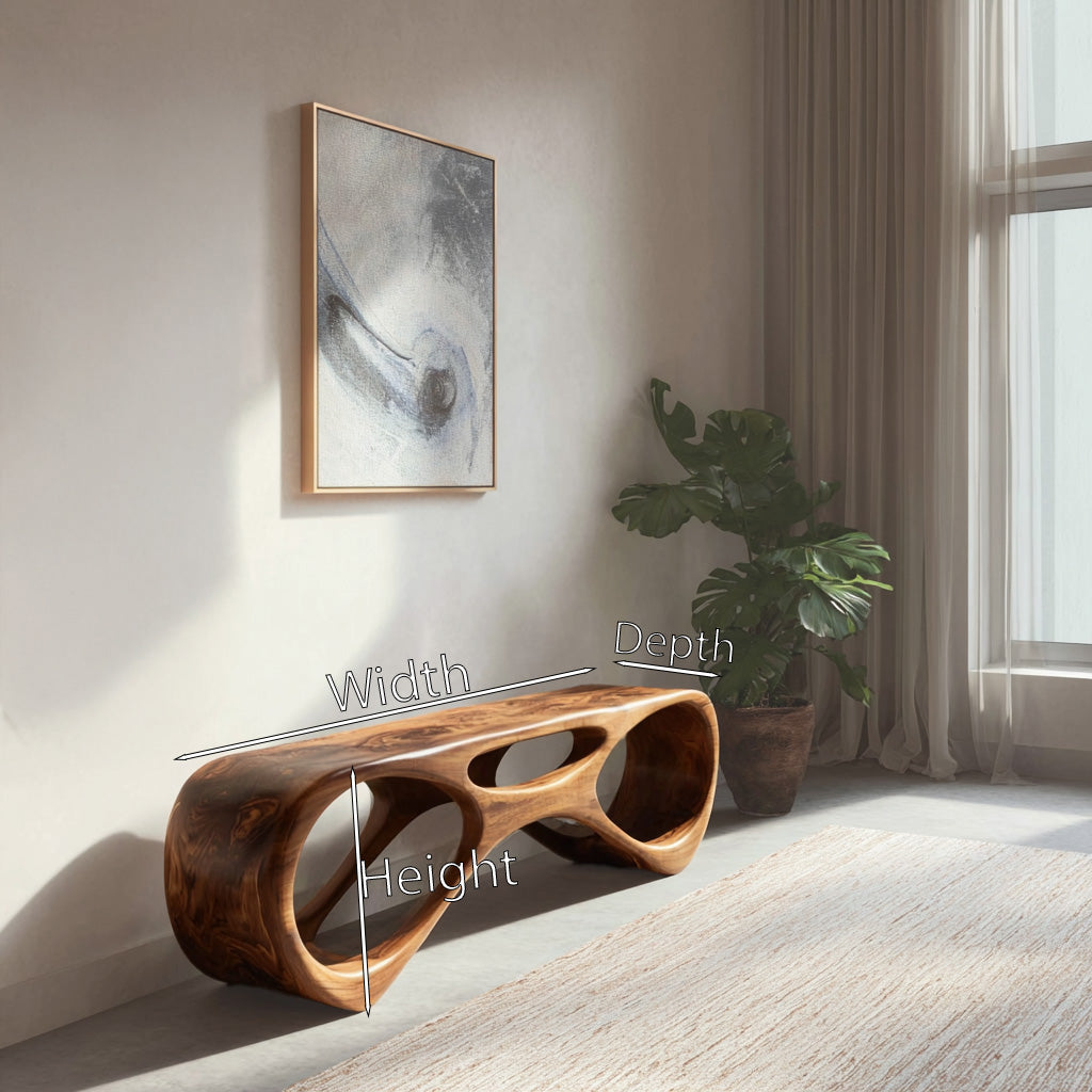 Modern Organic Bench For Entryway Or Furniture Hallway