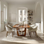 Organic Modern Dining Table With Curved Base For Dining Room