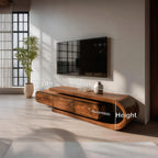 Contemporary Curved Wooden TV Console For Living Room