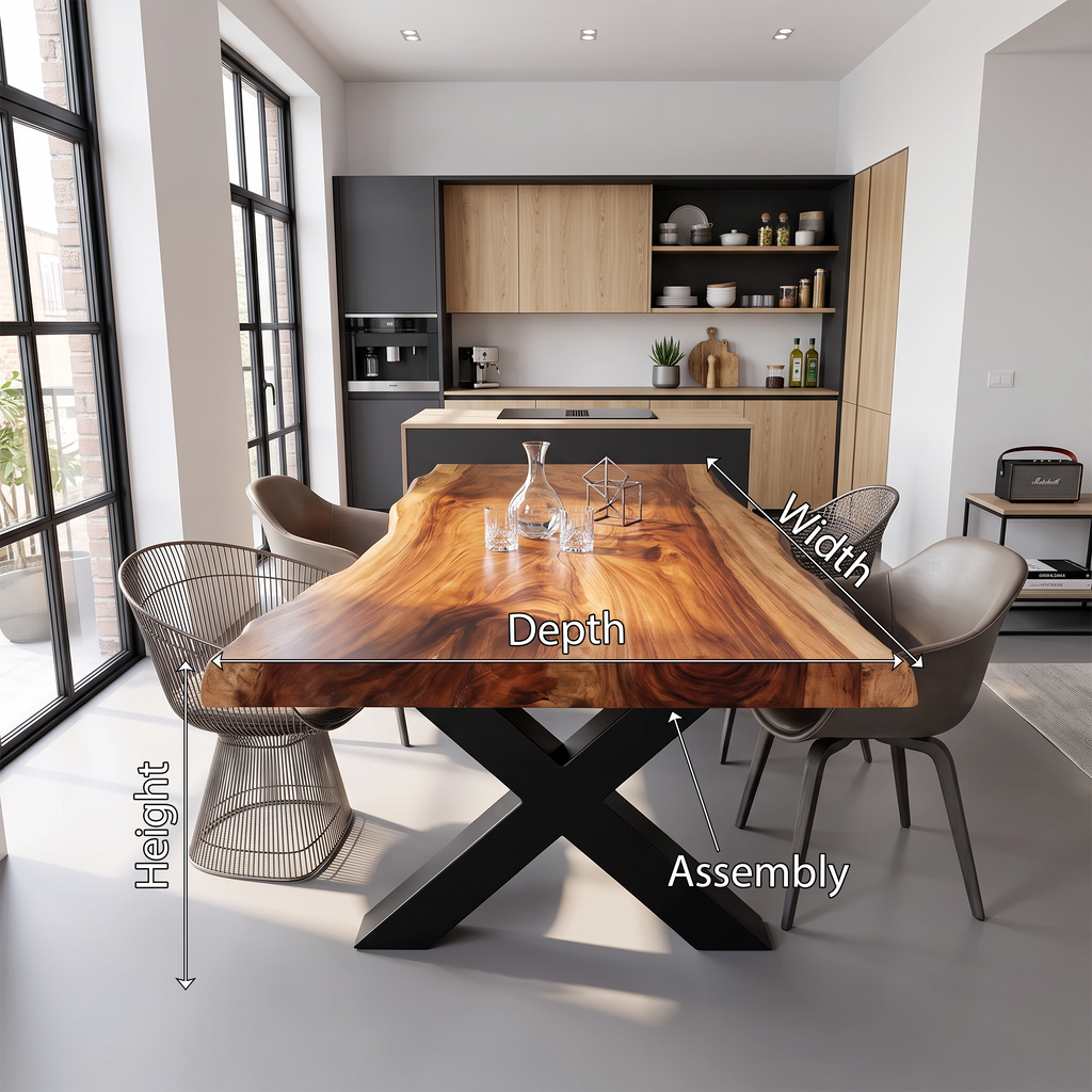 Kitchen Decor Handcrafted Live Edge Dining Table Premium