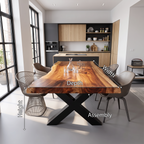 Kitchen Decor Handcrafted Live Edge Dining Table Premium