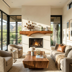 Sculptural Live Edge Fireplace Mantel For Holiday Decoration