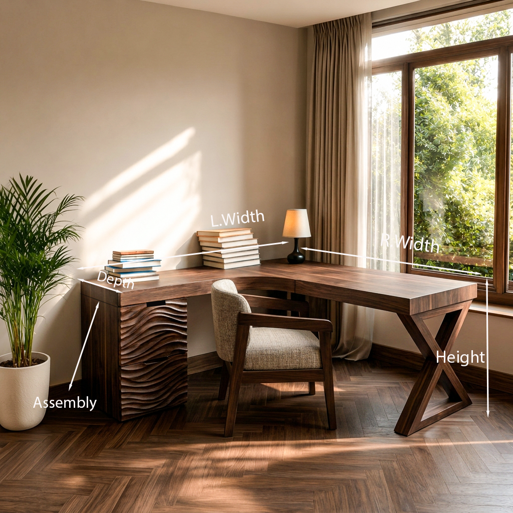 Contemporary L Shaped Workstation Desk For Study Room
