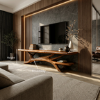Modern TV Stand Curved Design For Living Room