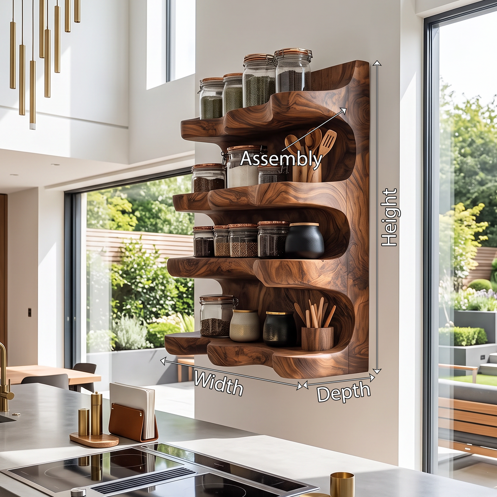 Handmade Spice Storage Rack Farmhouse Style For Kitchen