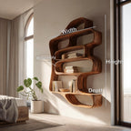 Sculptural Floating Bookshelf For Living Room Or Bedroom