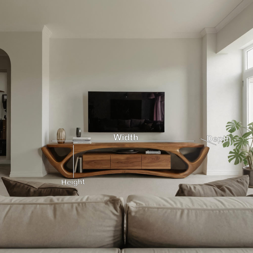 Quiet Luxury Modern Organic TV Console For Living Room