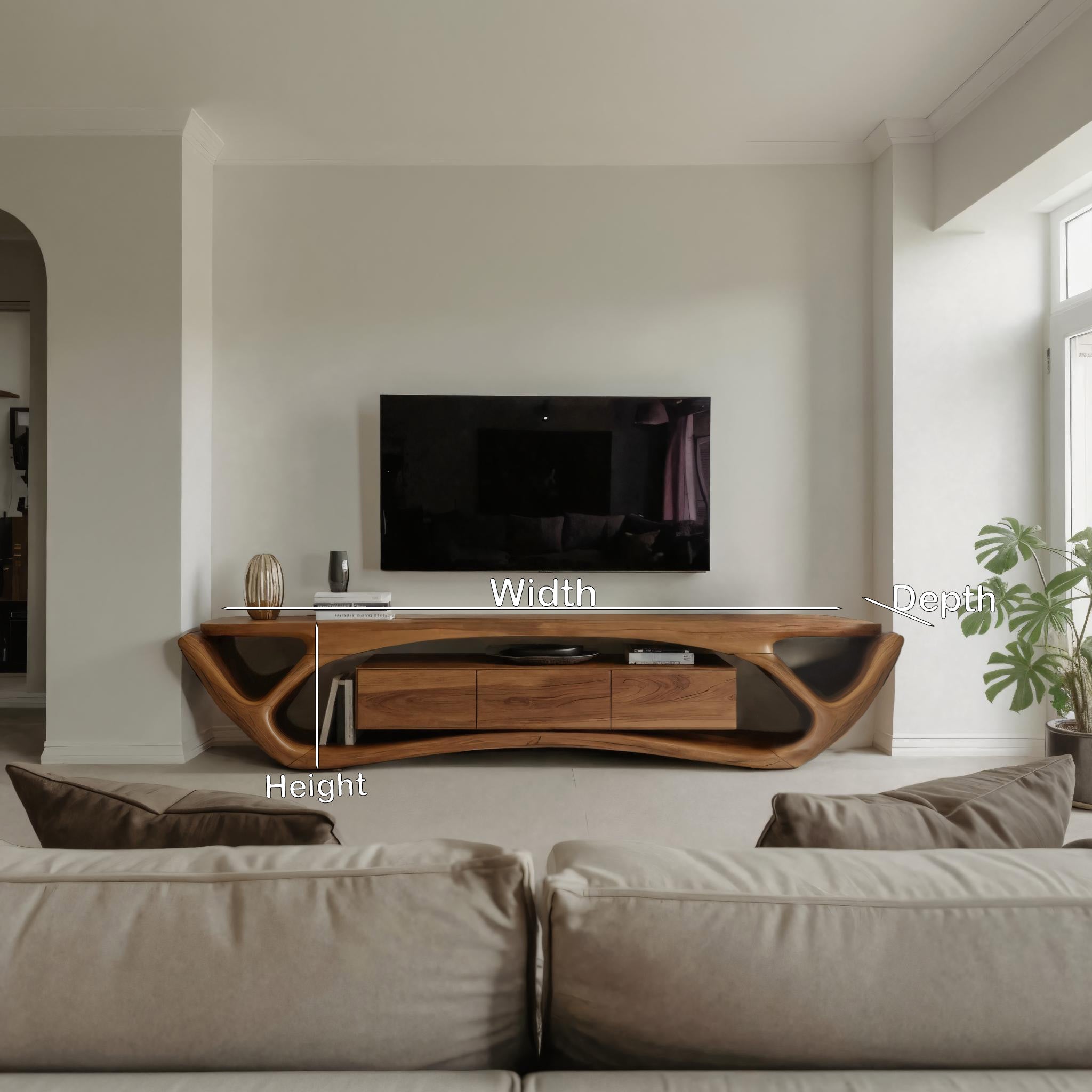 Quiet Luxury Modern Organic TV Console For Living Room