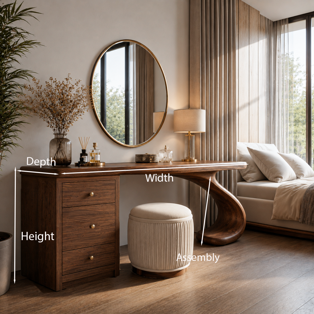 Modern Handmade Vanity Desk For Bedroom