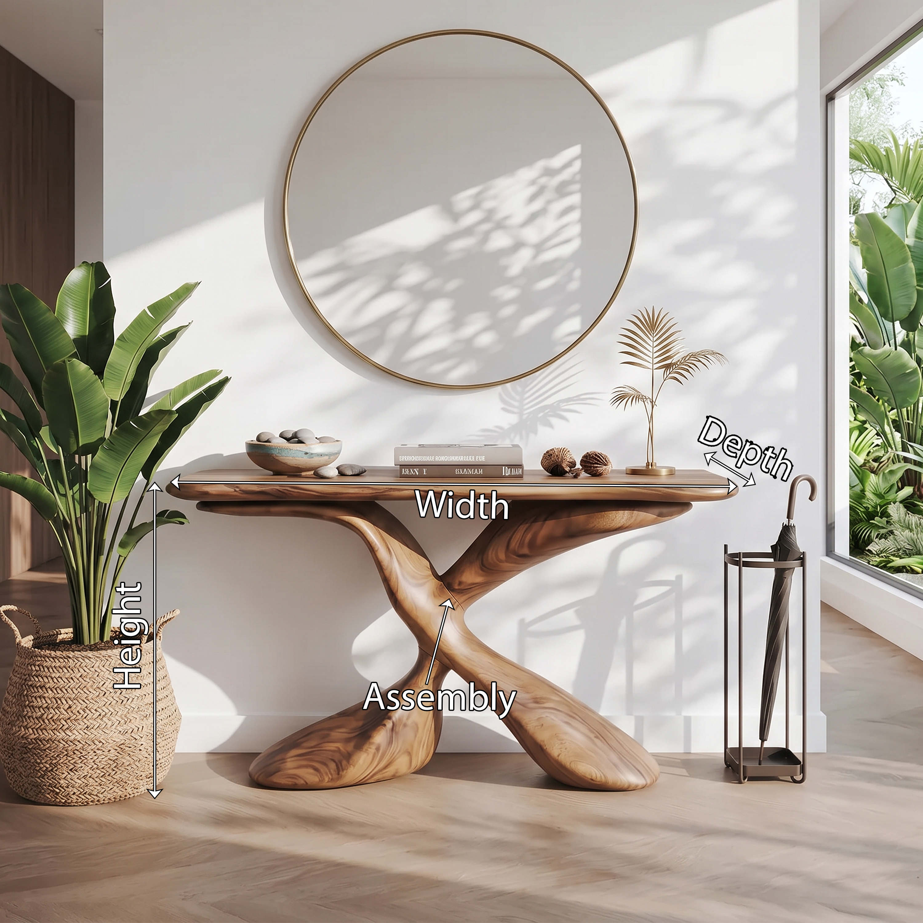 Mid Century Design Console Table For Living Room