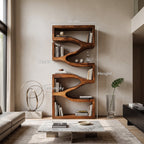 Sculptural Wooden Wall Bookcase For Modern BedRoom