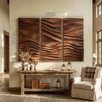 Mid Century Wooden Wall Sculpture For Entryway Decor