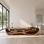 Minimal Curved TV Console For Living Room
