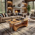 Handcrafted Solid Wood Low Coffee Table For Living Roomdecor