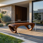 Modern Sculptural Outdoor Bench For Patio Or Garden Decor