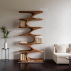 Modern Organic Curved Bookshelf For Living Room