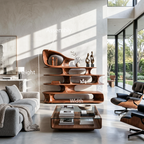 Modern Sculptural Standing Shelf For Living Room