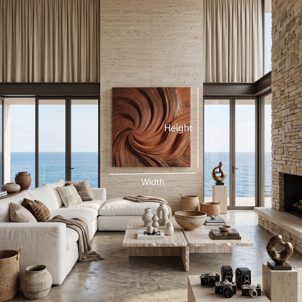 Modern Wall Art Panel With Wave Design For Living Room
