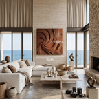 Modern Wall Art Panel With Wave Design For Living Room