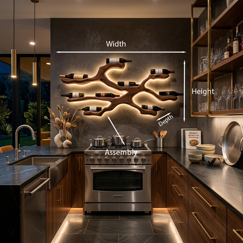 Modern Wine Bottle Holder Wall Display For Kitchen And Dining Area