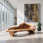 Sculptural Bench With Organic Design For Living Room