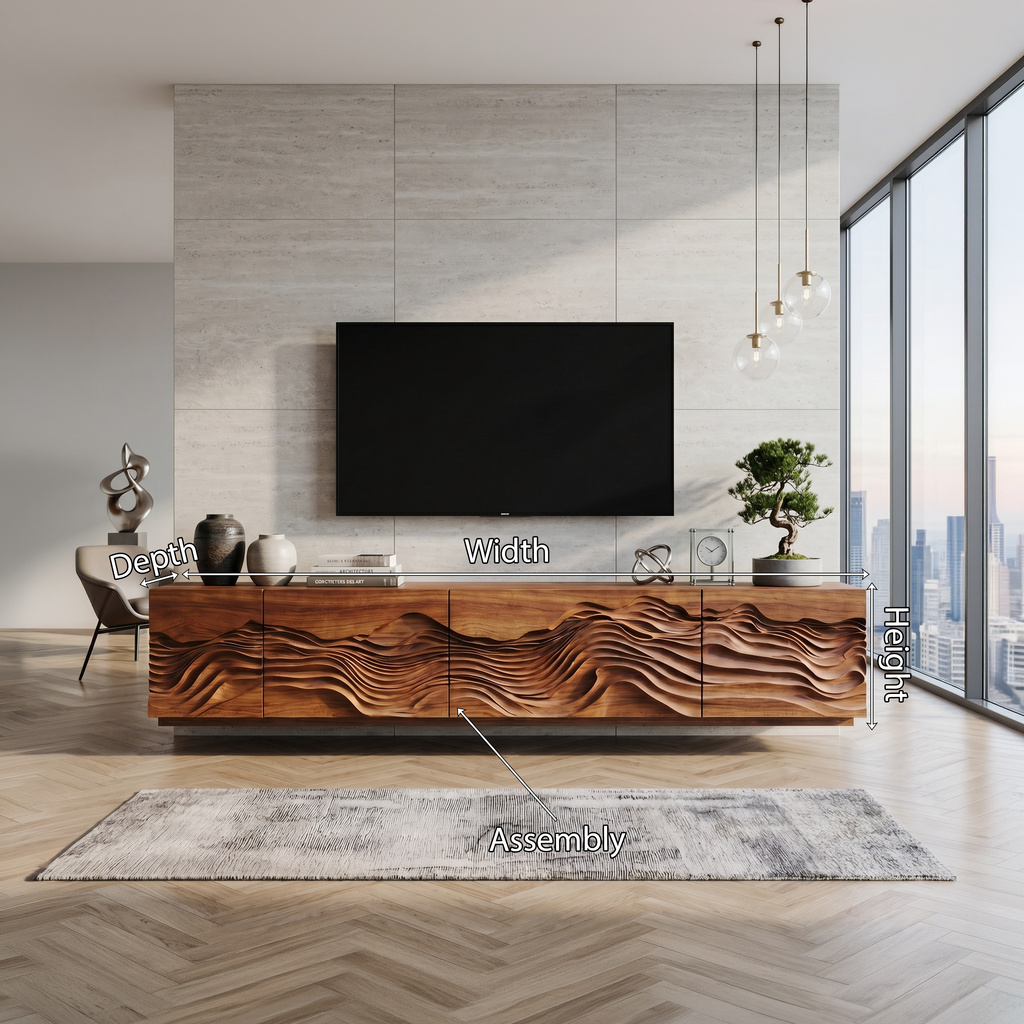 Mid Century TV Table For Living Room Design