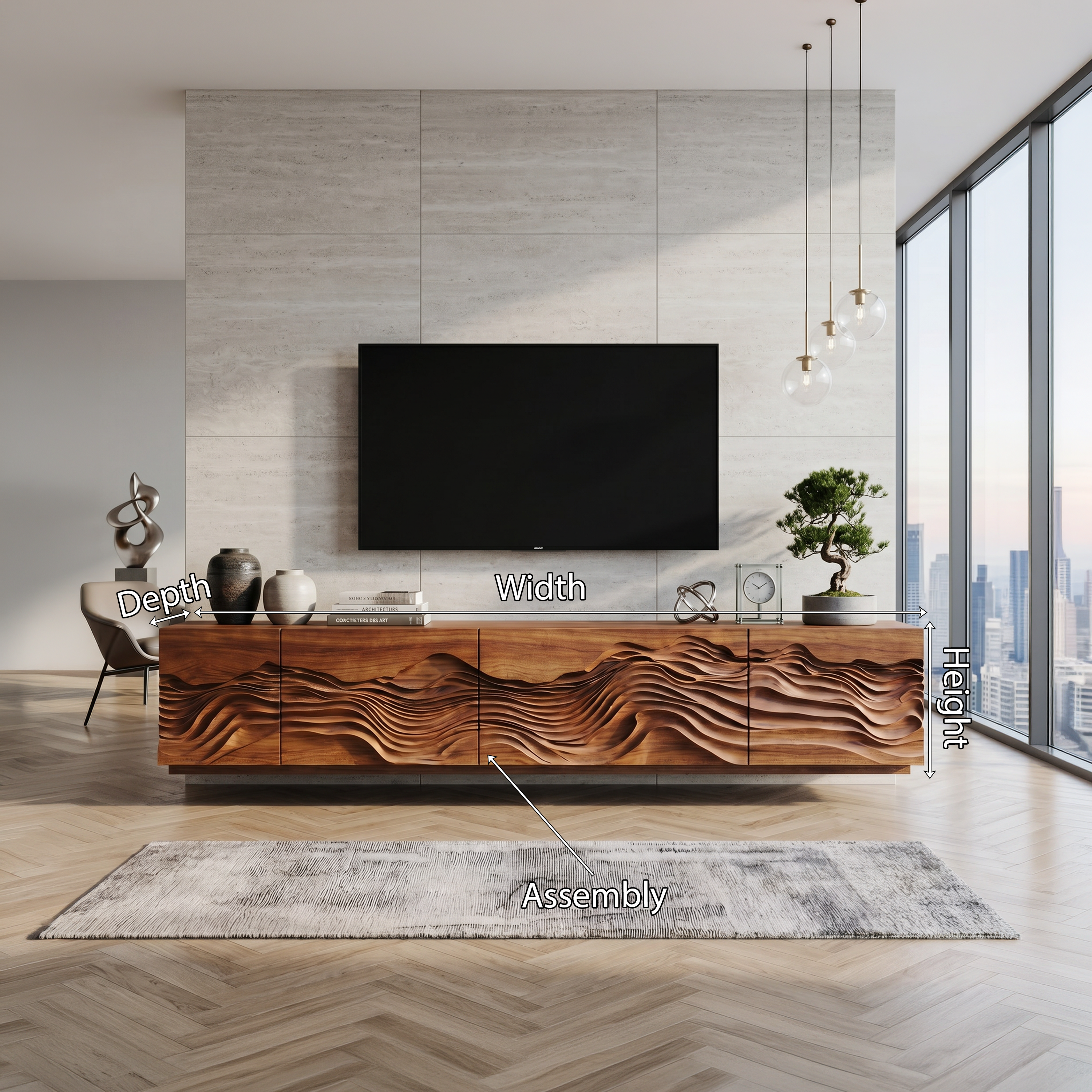 Mid Century TV Table For Living Room Design
