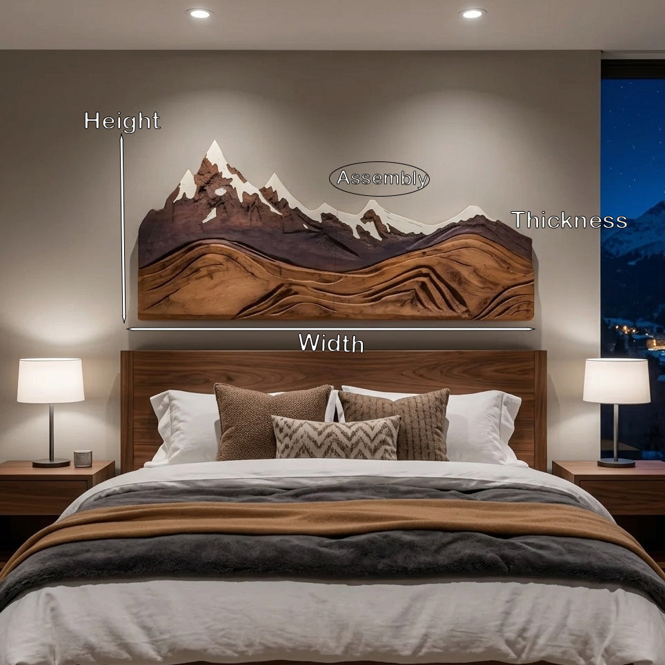 Mountain Wall Art Carving For Living Room And Nature Inspired Home