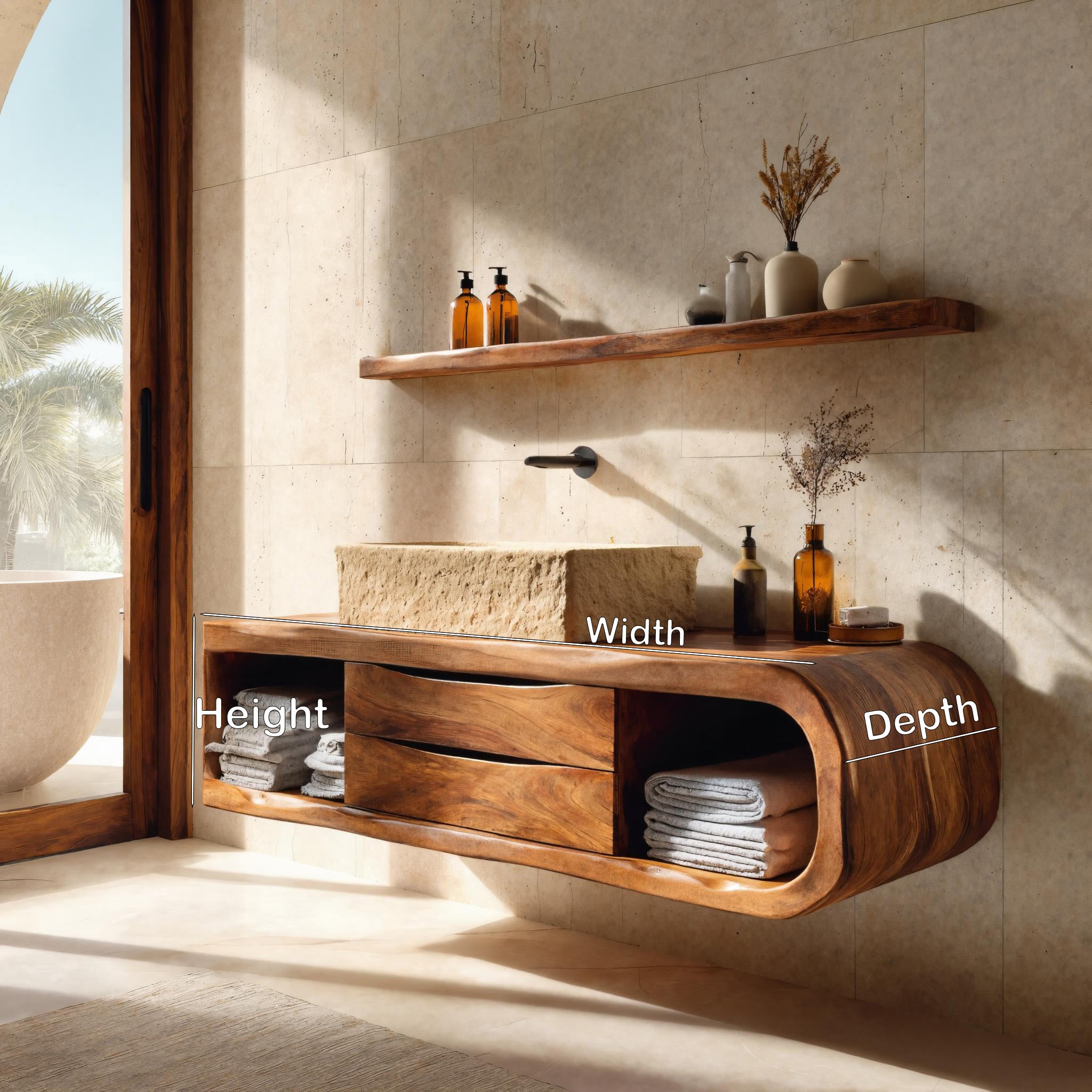 Sculptural Wall Mounted Bathroom Vanity For Bathroom Interior