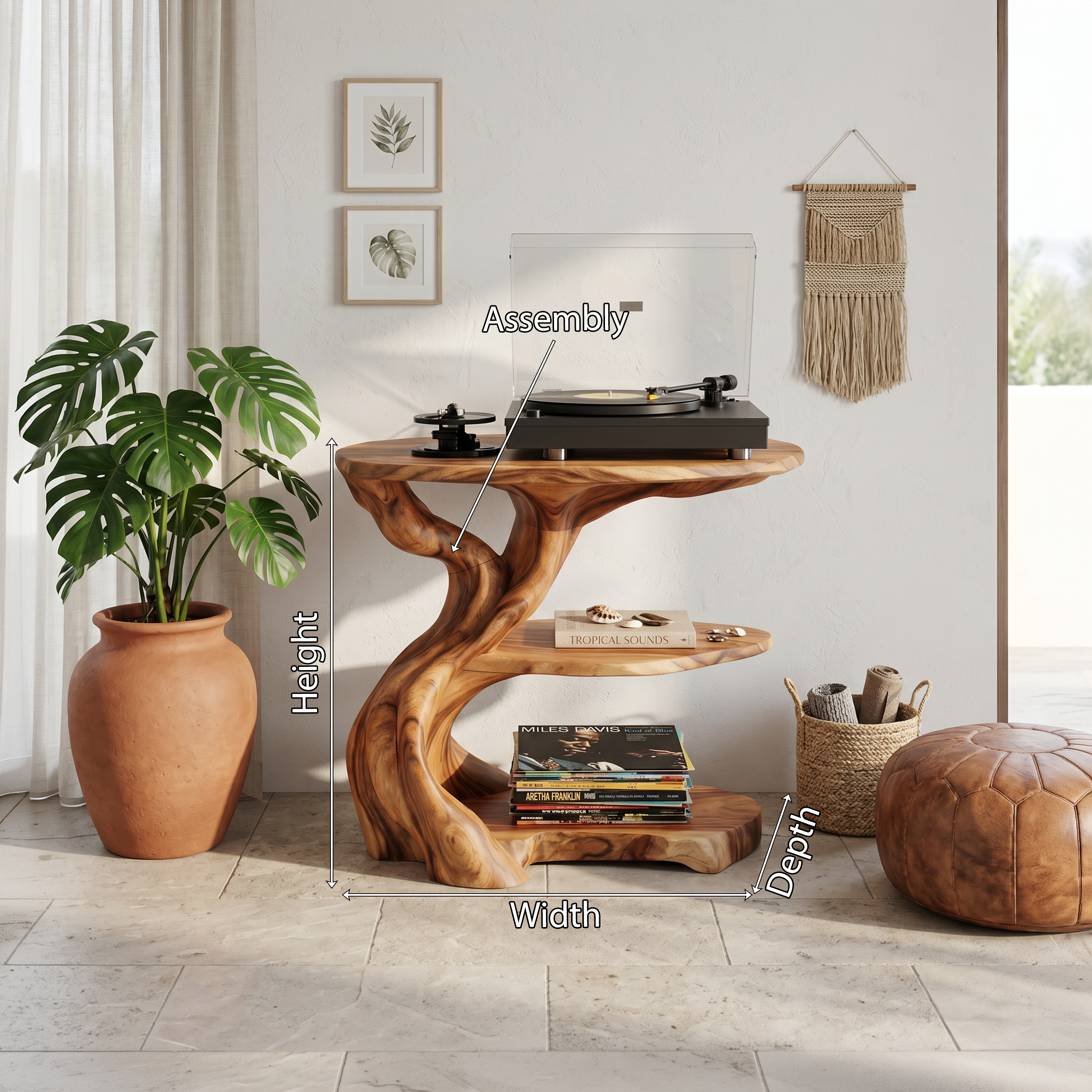 Handcrafted Wooden Media Stand Custom Living Room