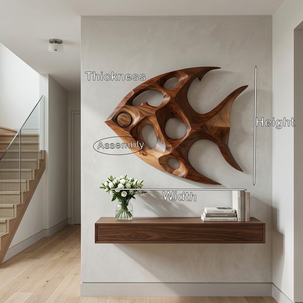 Artistic Sculptural Wall Art Fish-Inspired For Living Room