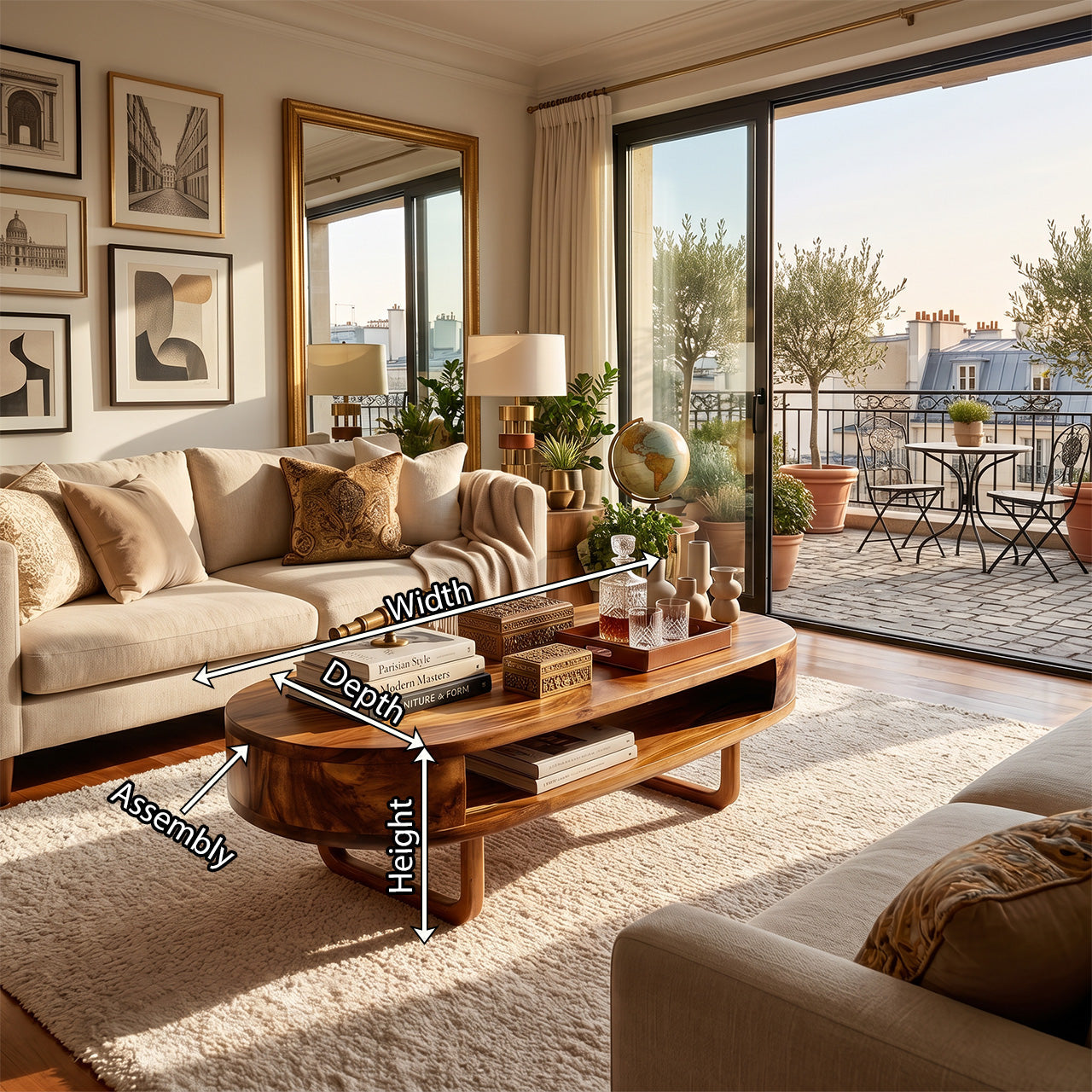 Mid Century Wooden Live Edge Coffee Table For Living Room Furniture Decor