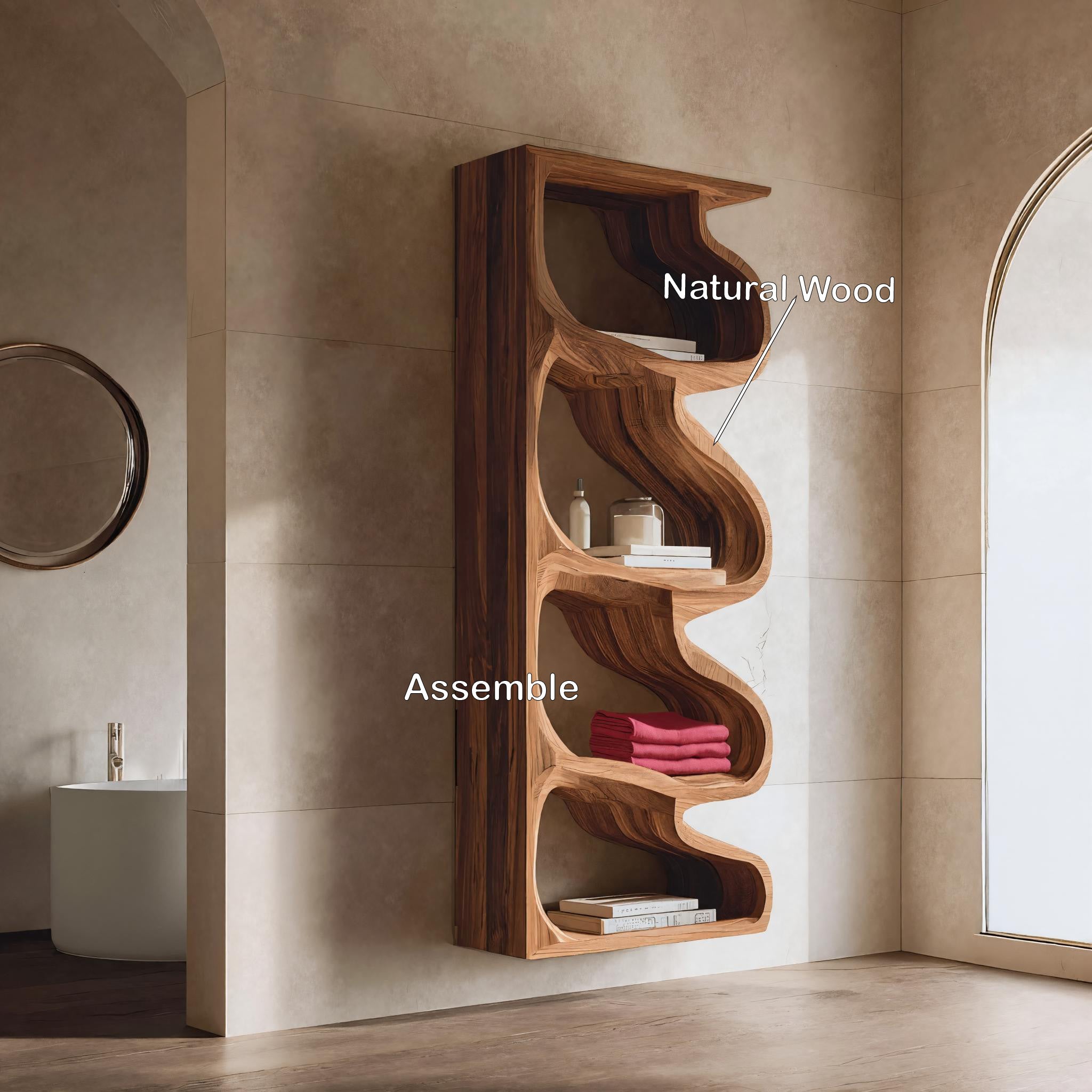 Organic Wall Bathroom Storage For Modern Bathroom Interior