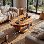 Mid Century Handcrafted Solid Wood Coffee Table For Furniture Decor