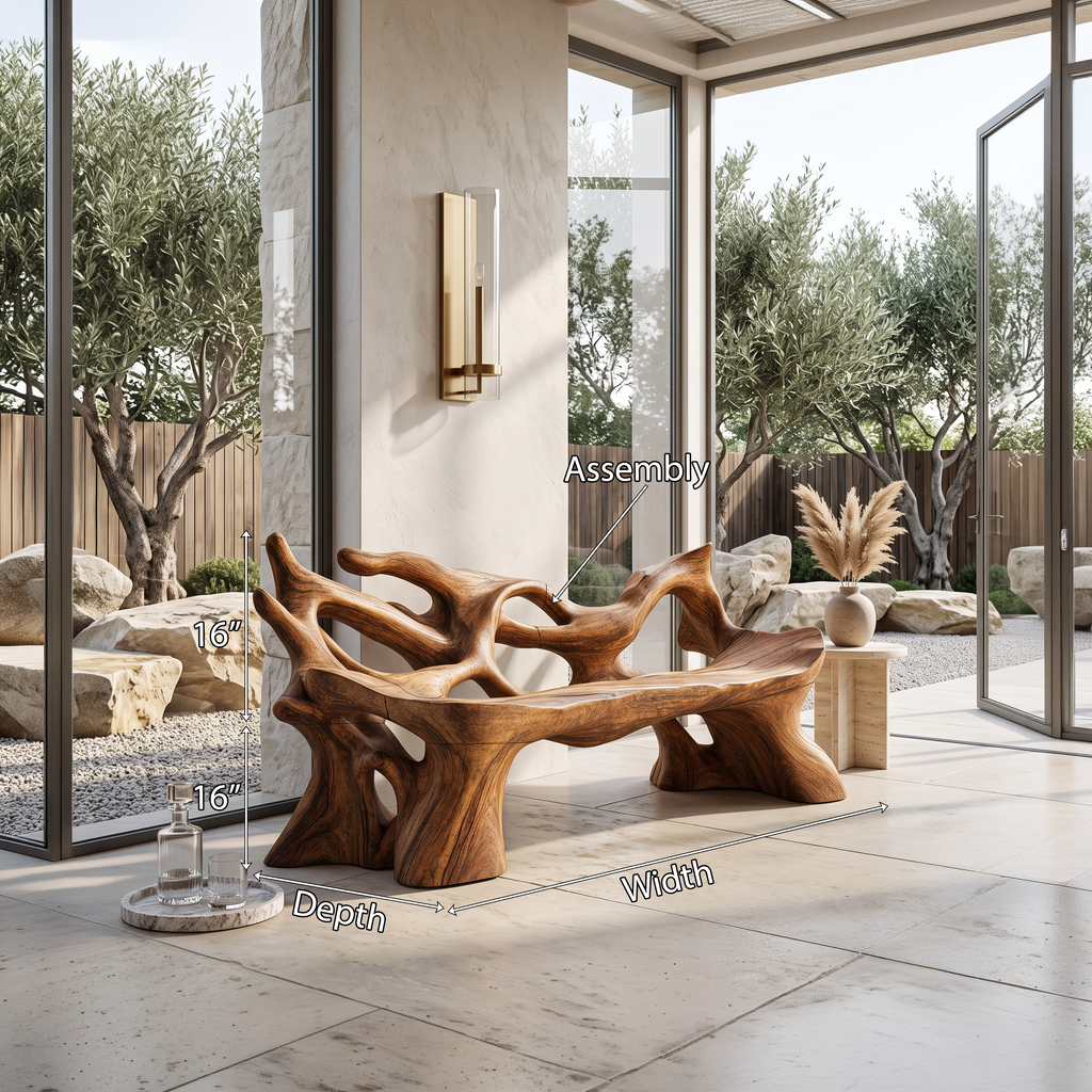 Farmhouse Wooden Bench For Weather Resistant Patio Decor