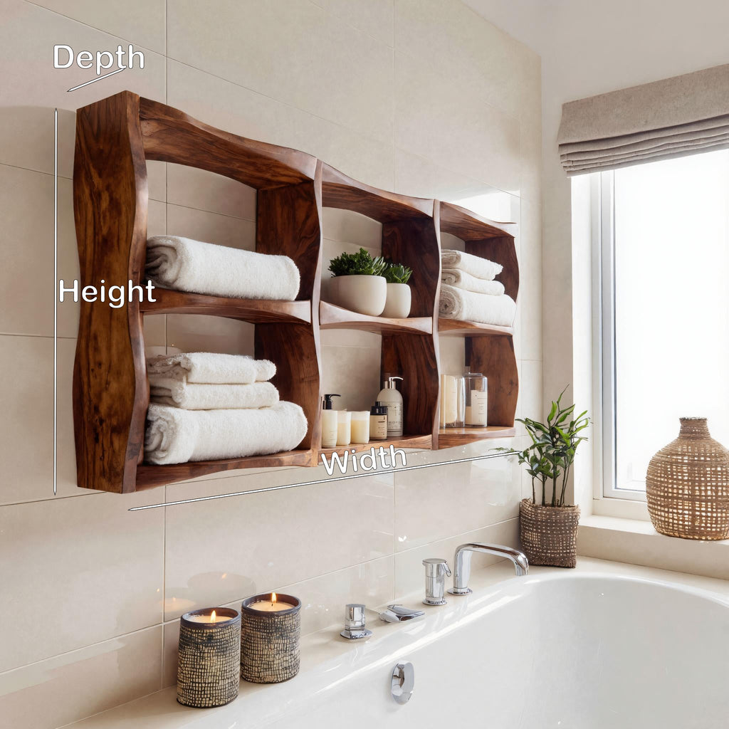 Organic Sculptural Wall Shelf For Modern Bathroom Interior