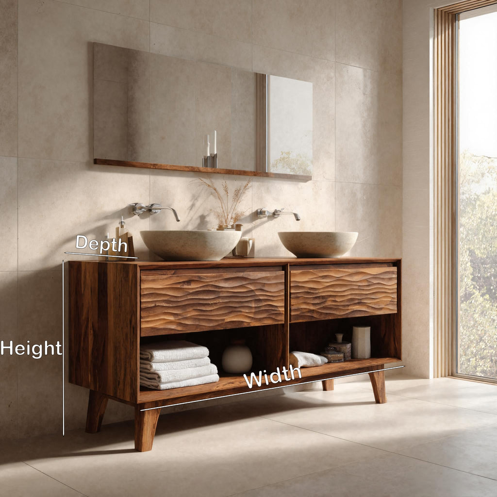 Contemporary Bathroom Vanity Open Shelf Storage For Bathroom