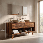Contemporary Bathroom Vanity Open Shelf Storage For Bathroom