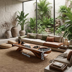 Farmhouse Solid Wood Coffee Table For Living Room And Entryway Design