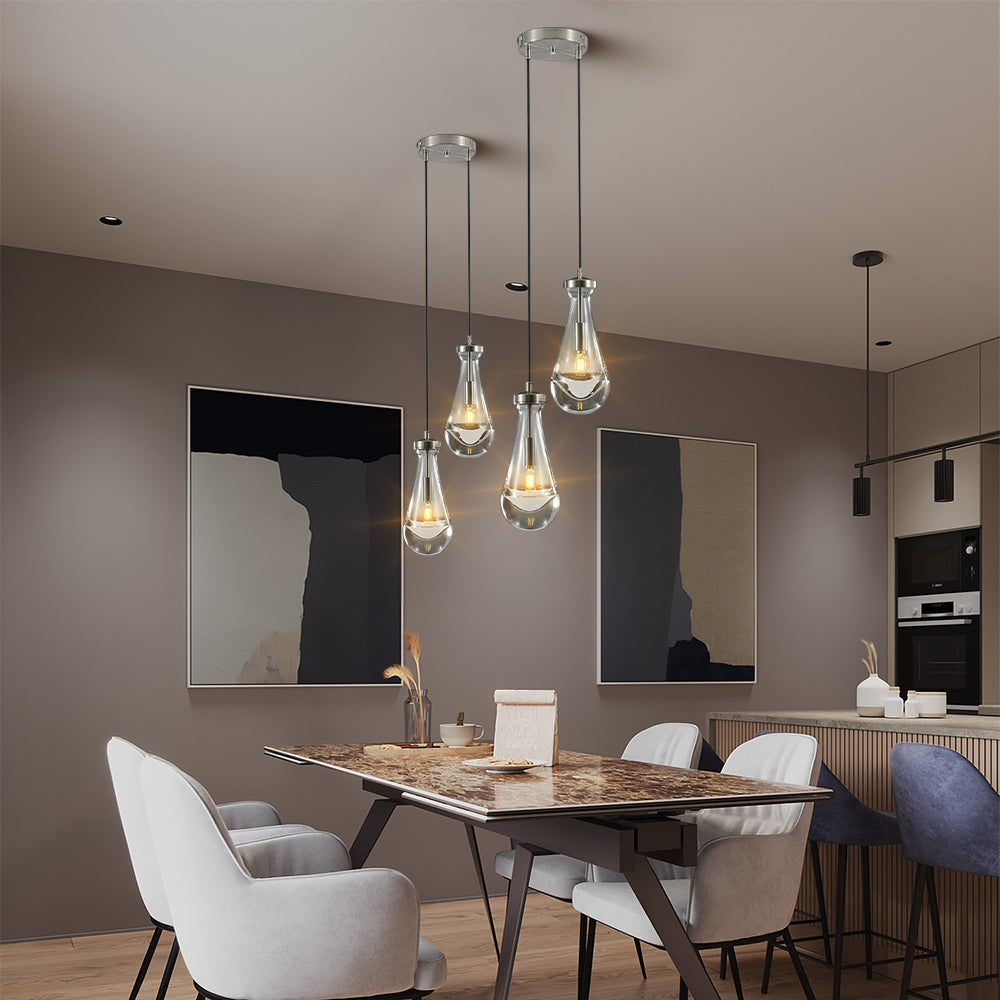 Rain Aura Glass Round Chandelier 5"