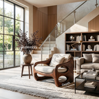 Contemporary Accent Chair With Rounded Frame For Living Room