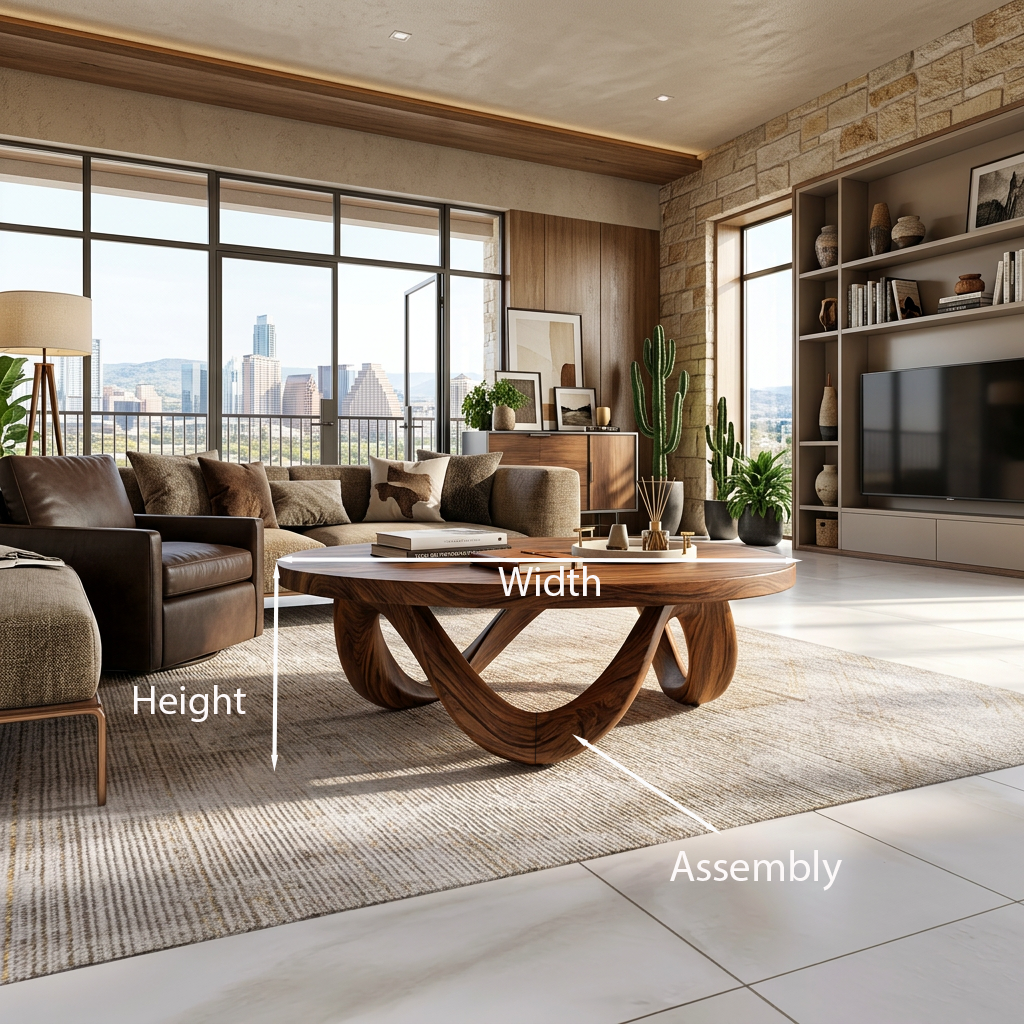 Modern Coffee Table Unique Base Design For Living Room