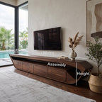Modern Sculptural TV Console With Drawer For Living Room