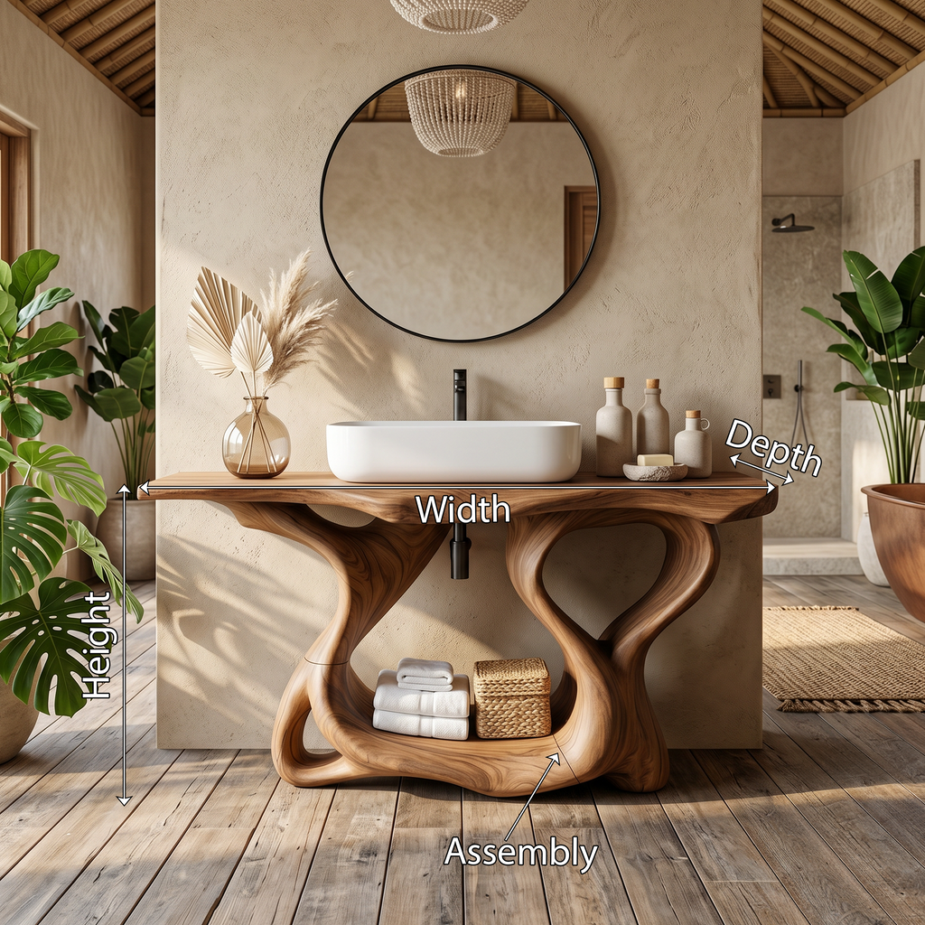 Rustic Solid Wood Vanity For Bathroom Furniture Decor