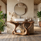Rustic Solid Wood Vanity For Bathroom Furniture Decor