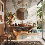Handcrafted Solid Wood Vanity For Natural Interiors